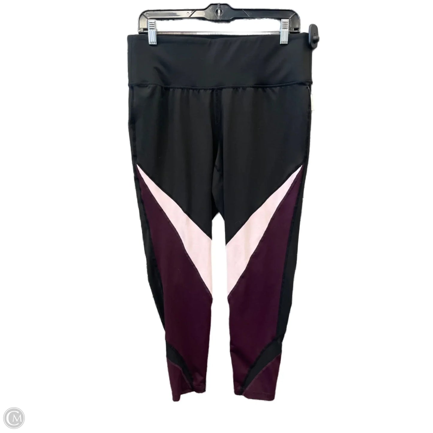 Athletic Capris By Livi Active In Black & Purple, Size: Xl