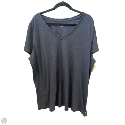 Top Short Sleeve Basic By Ava & Viv In Navy, Size: 2x