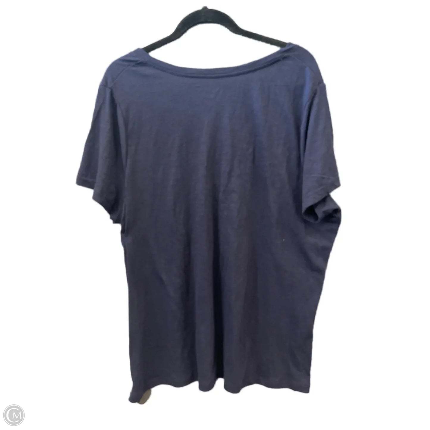 Top Short Sleeve Basic By Ava & Viv In Navy, Size: 2x