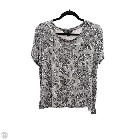 Top Short Sleeve By Simply Vera In Grey, Size: Xxl