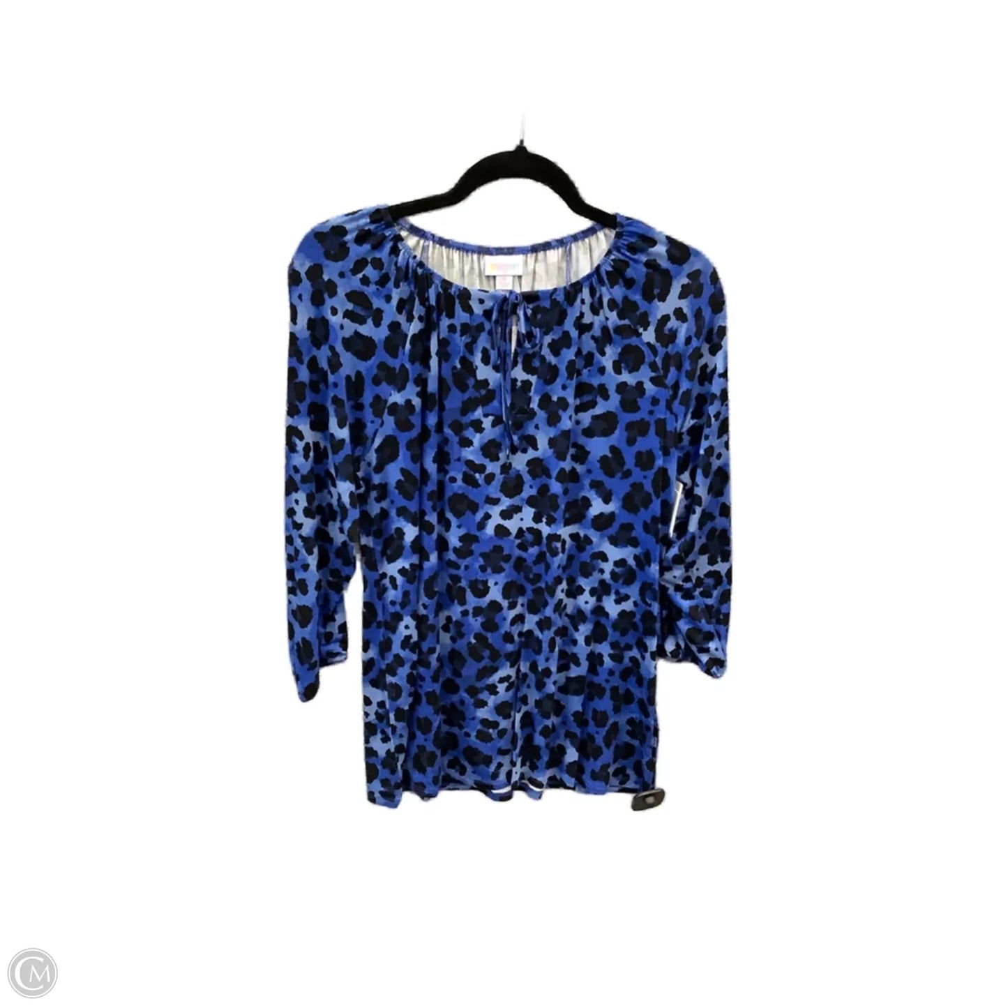 Top Long Sleeve By Lularoe In Black & Blue, Size: S