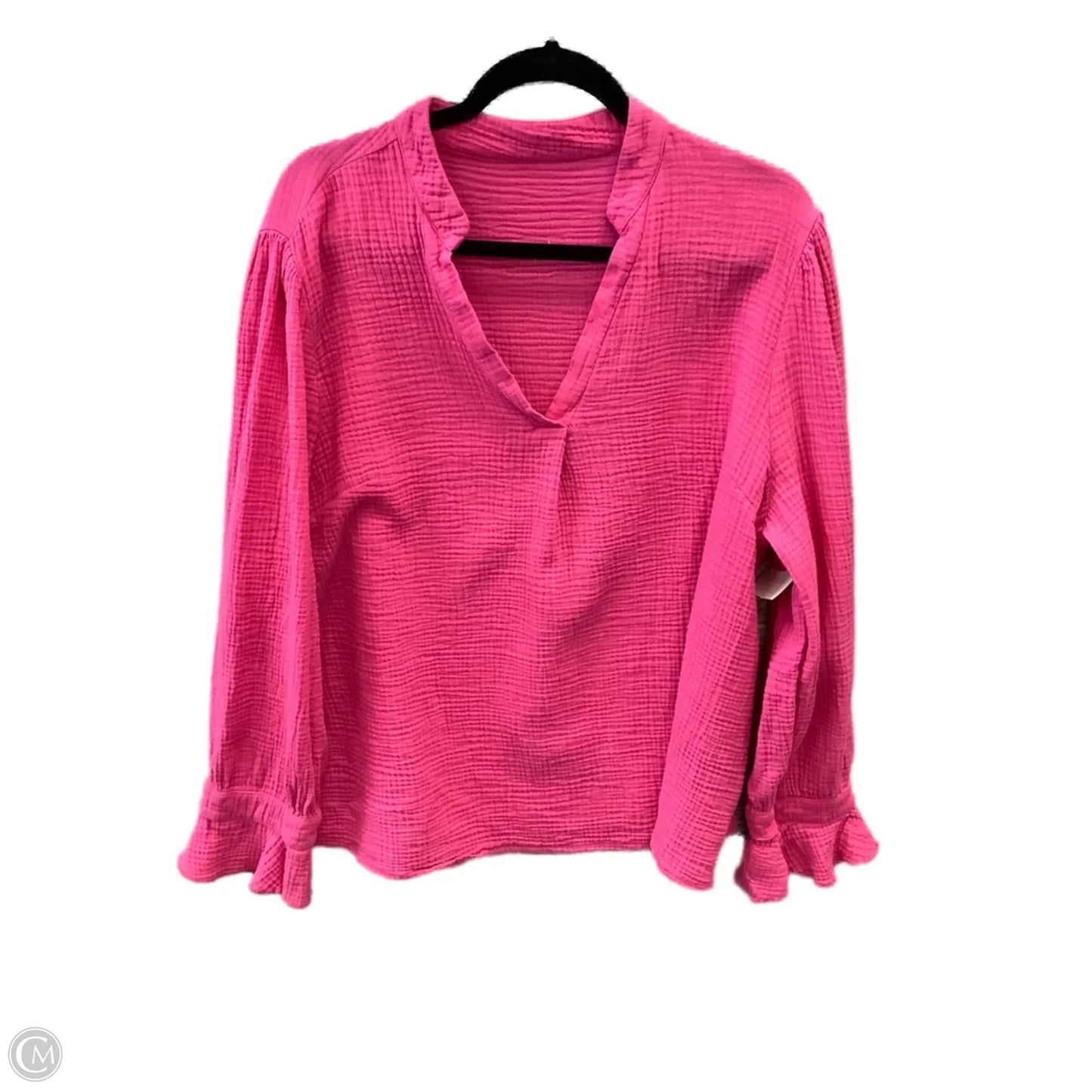 Top Long Sleeve By Shein In Pink, Size: 2x