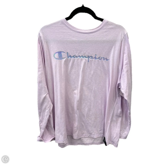 Athletic Top Long Sleeve Crewneck By Champion In Purple, Size: 2x