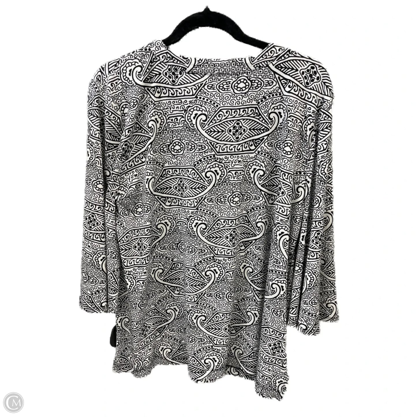 Top Long Sleeve By Cato In Black & White, Size: L