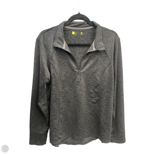 Athletic Top Long Sleeve Collar By Xersion In Black, Size: Xl