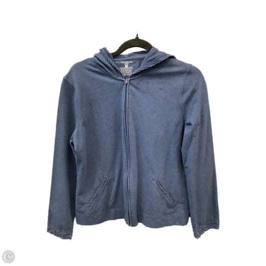 Athletic Top Long Sleeve Hoodie By Jones New York In Blue, Size: L