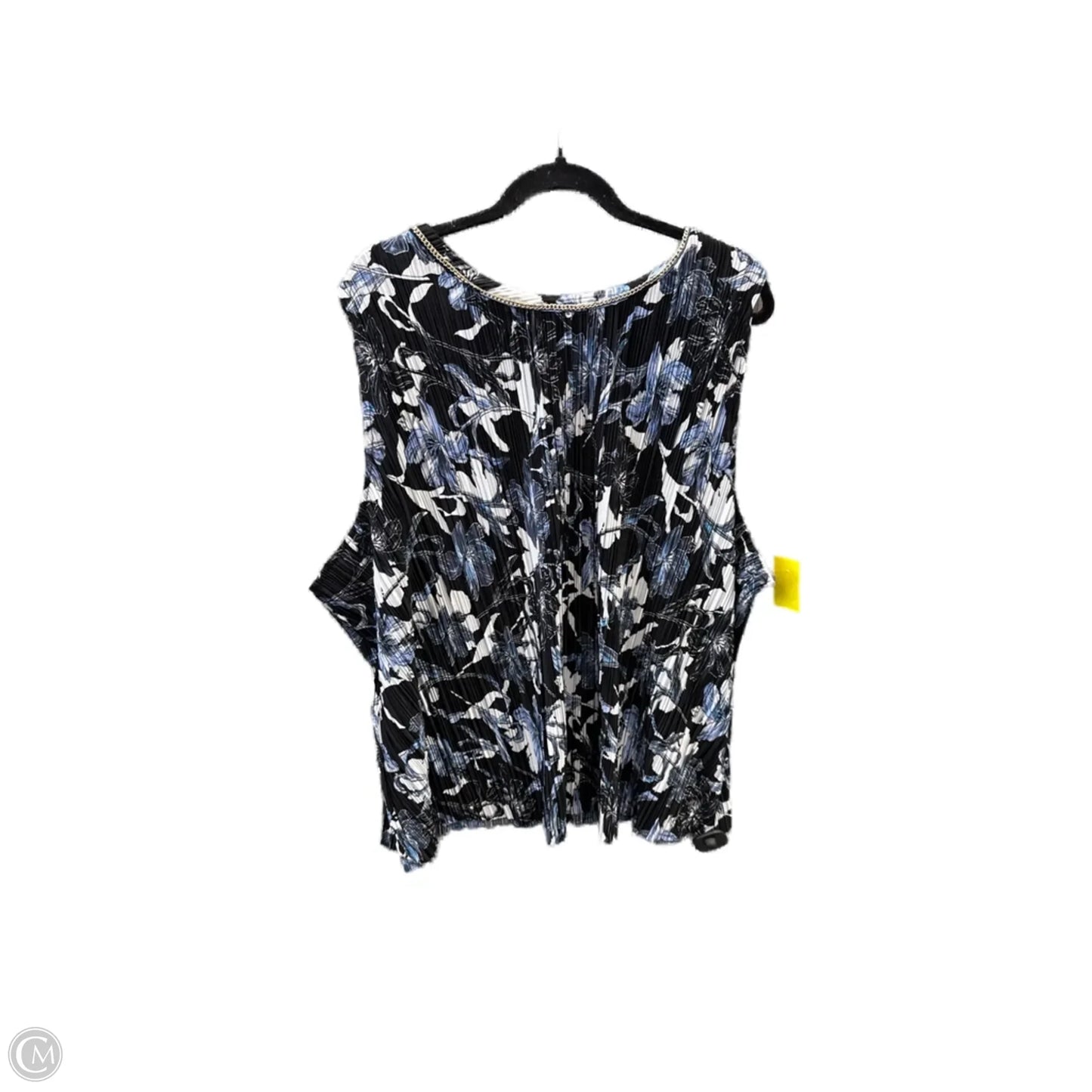 Top Sleeveless By Roz And Ali In Black & Blue, Size: 3x
