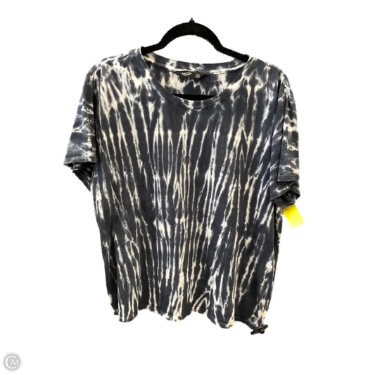 Top Short Sleeve By Simply Vera In Blue & White, Size: Xxl