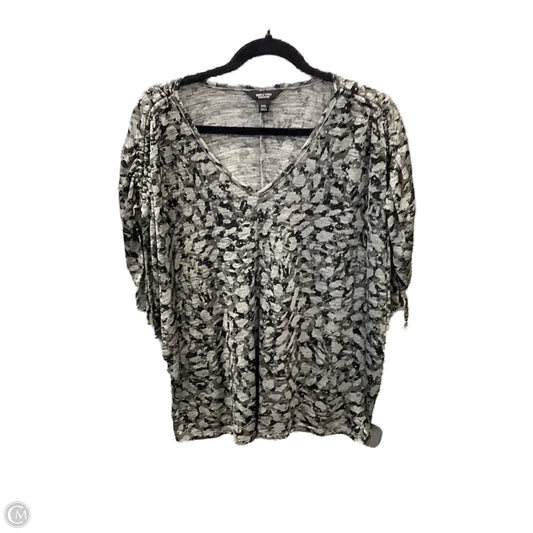 Top Short Sleeve By Simply Vera In Black & Grey, Size: Xxl