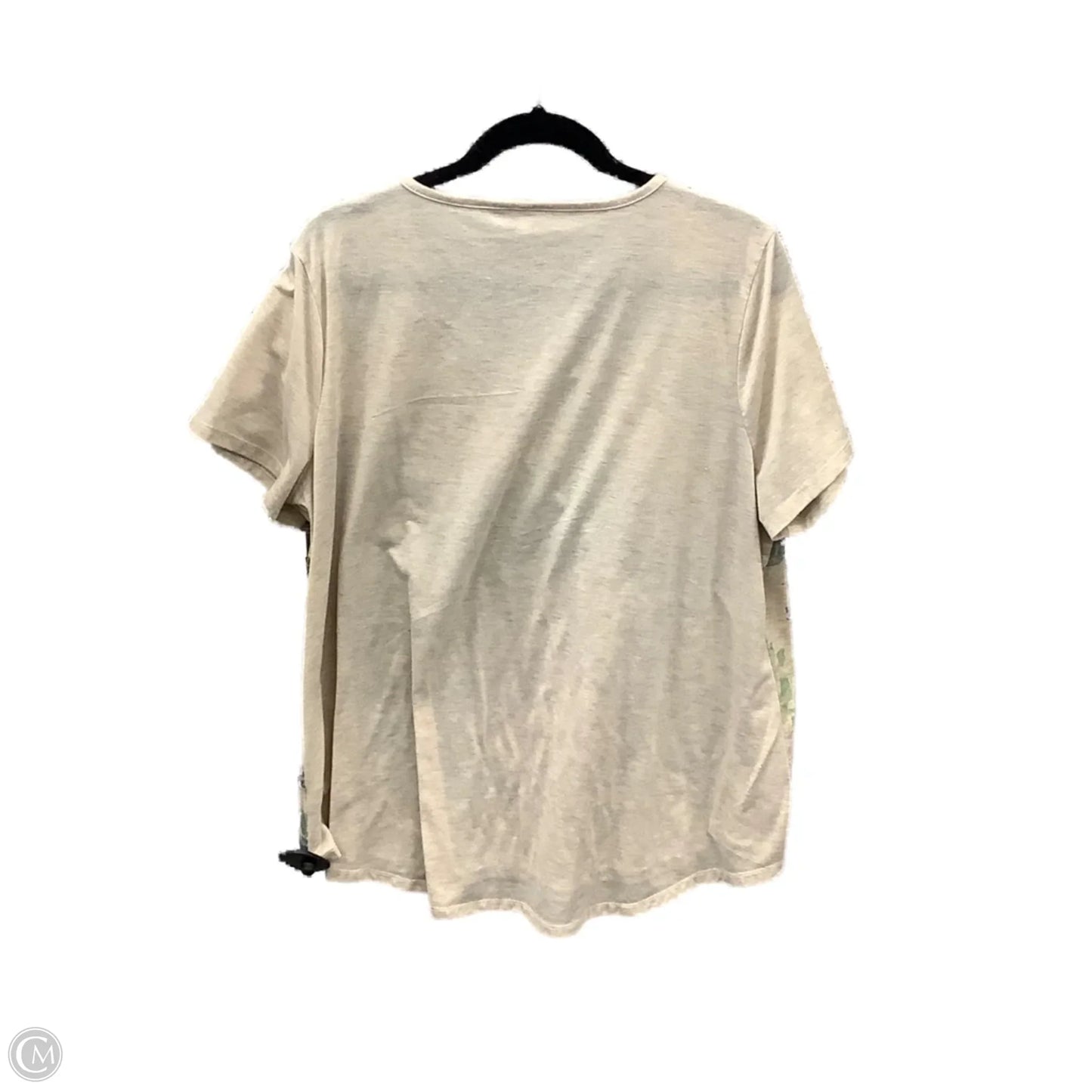 Top Short Sleeve By Cato In Beige, Size: 1x