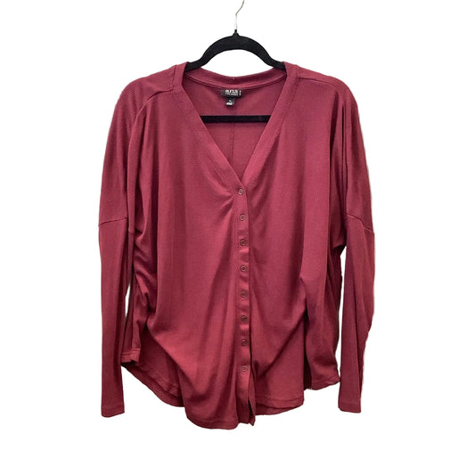 Top Long Sleeve By Ana In Red, Size: Lp