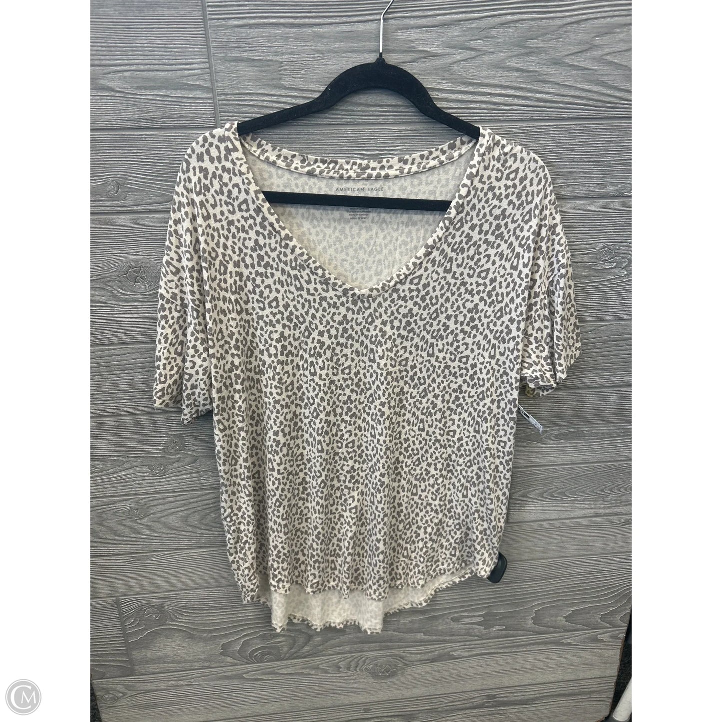 Top Short Sleeve By American In Leopard Print, Size: M