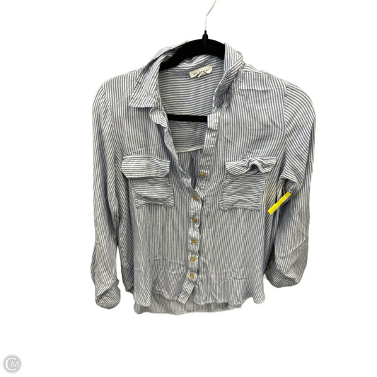 Top Long Sleeve By Blu Pepper In Striped Pattern, Size: M