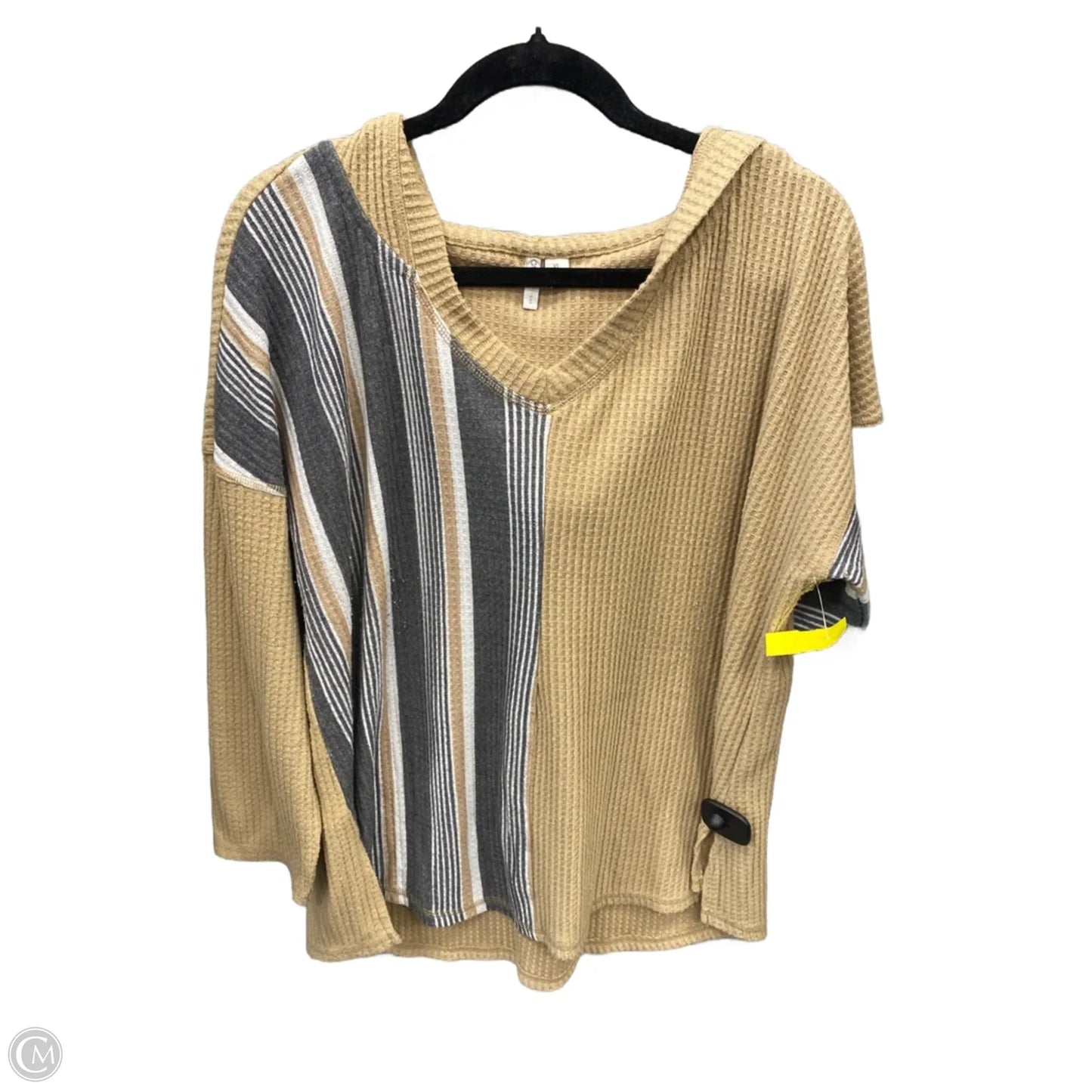 Top Long Sleeve By Cato In Grey & Tan, Size: Xl