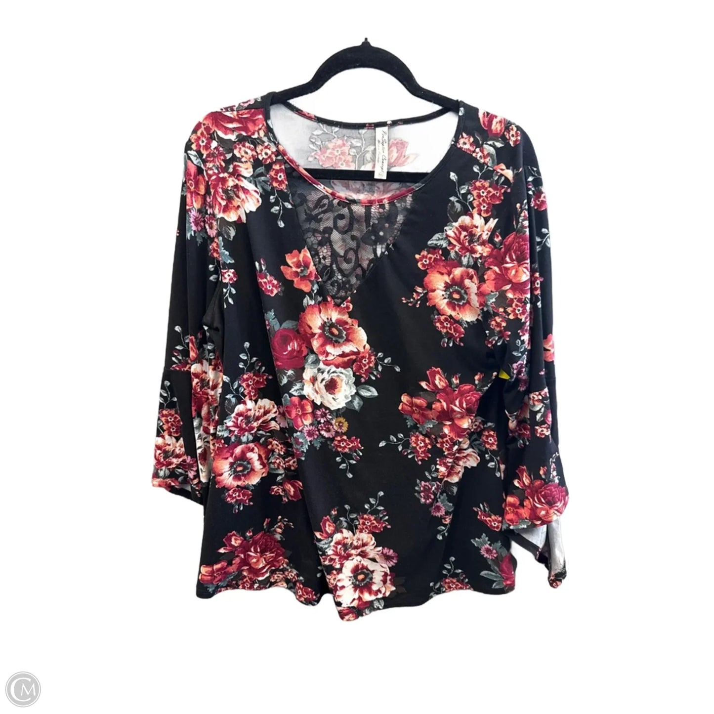 Top Long Sleeve By Perseption Concept In Black, Size: Xl