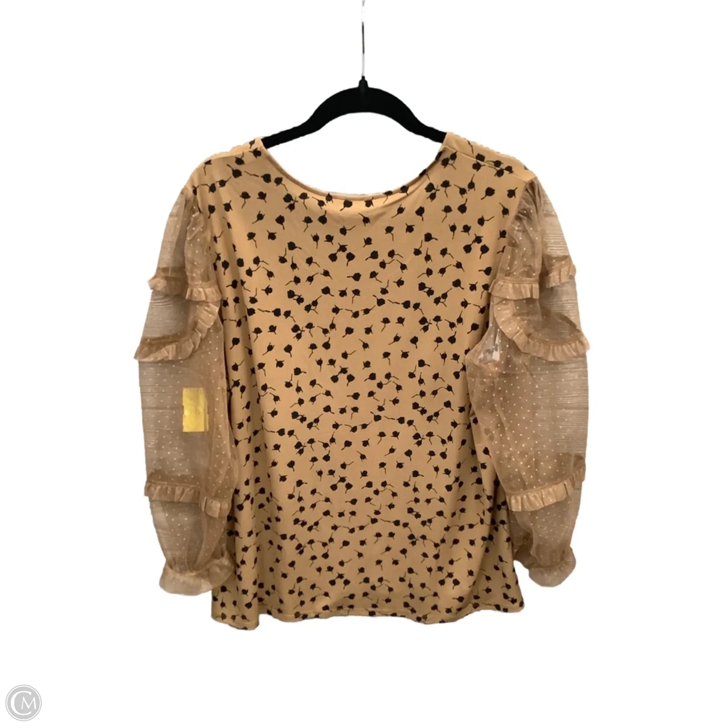 Top Long Sleeve By Cato In Brown, Size: Xl