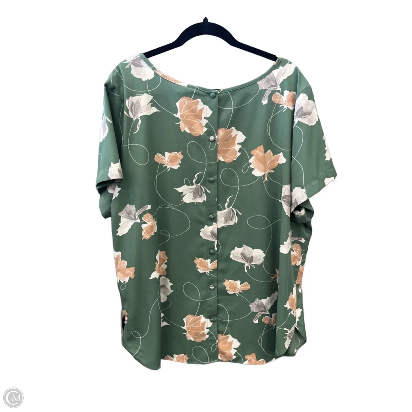 Blouse Short Sleeve By Ava & Viv In Green, Size: 2x