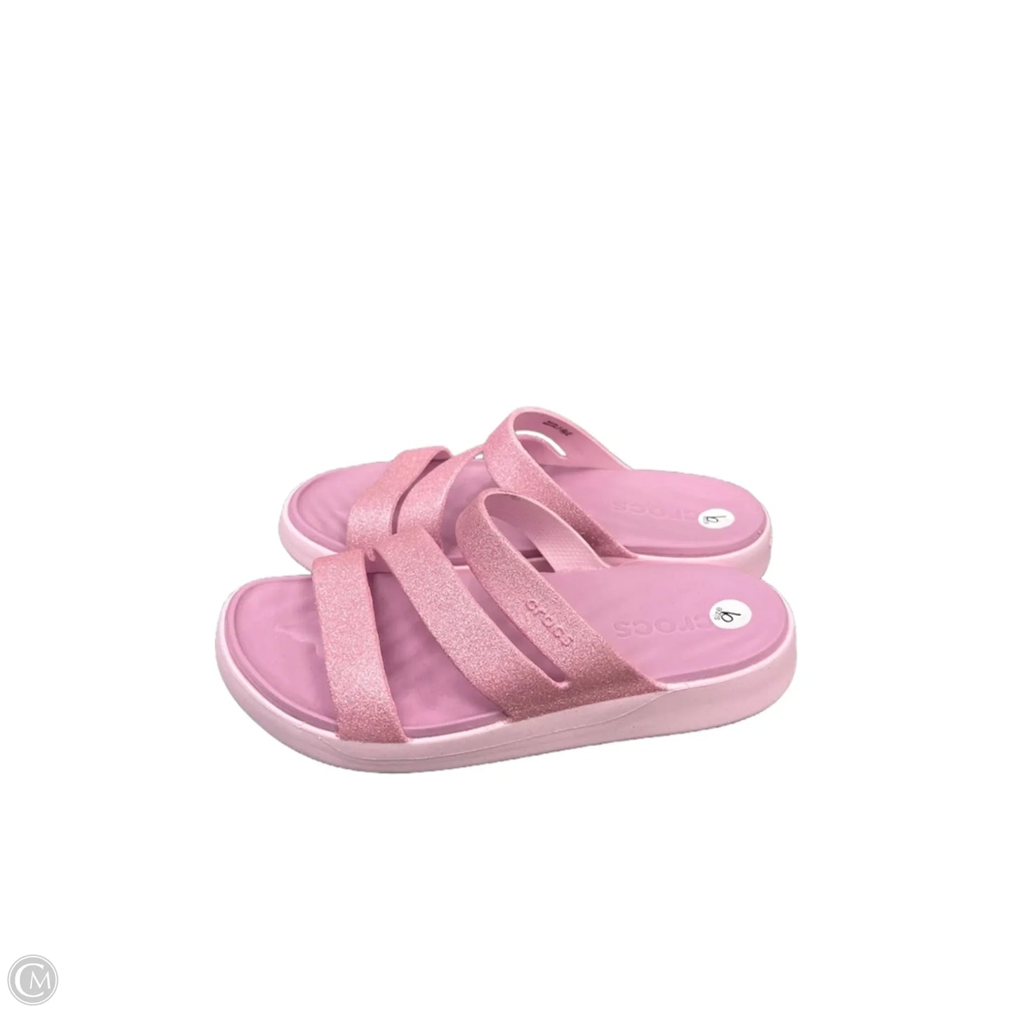 Sandals Flats By Crocs In Pink, Size: 9