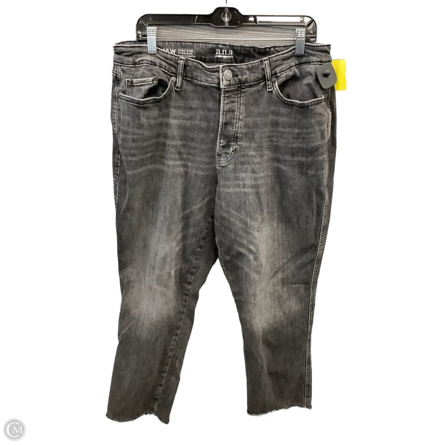 Jeans Straight By Ana In Black Denim, Size: 16