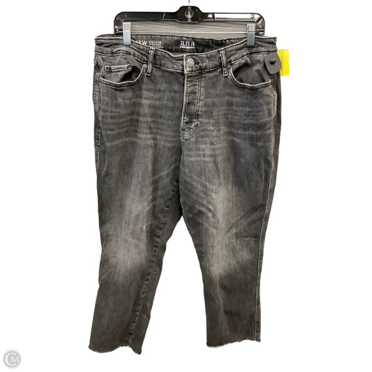 Jeans Straight By Ana In Black Denim, Size: 16