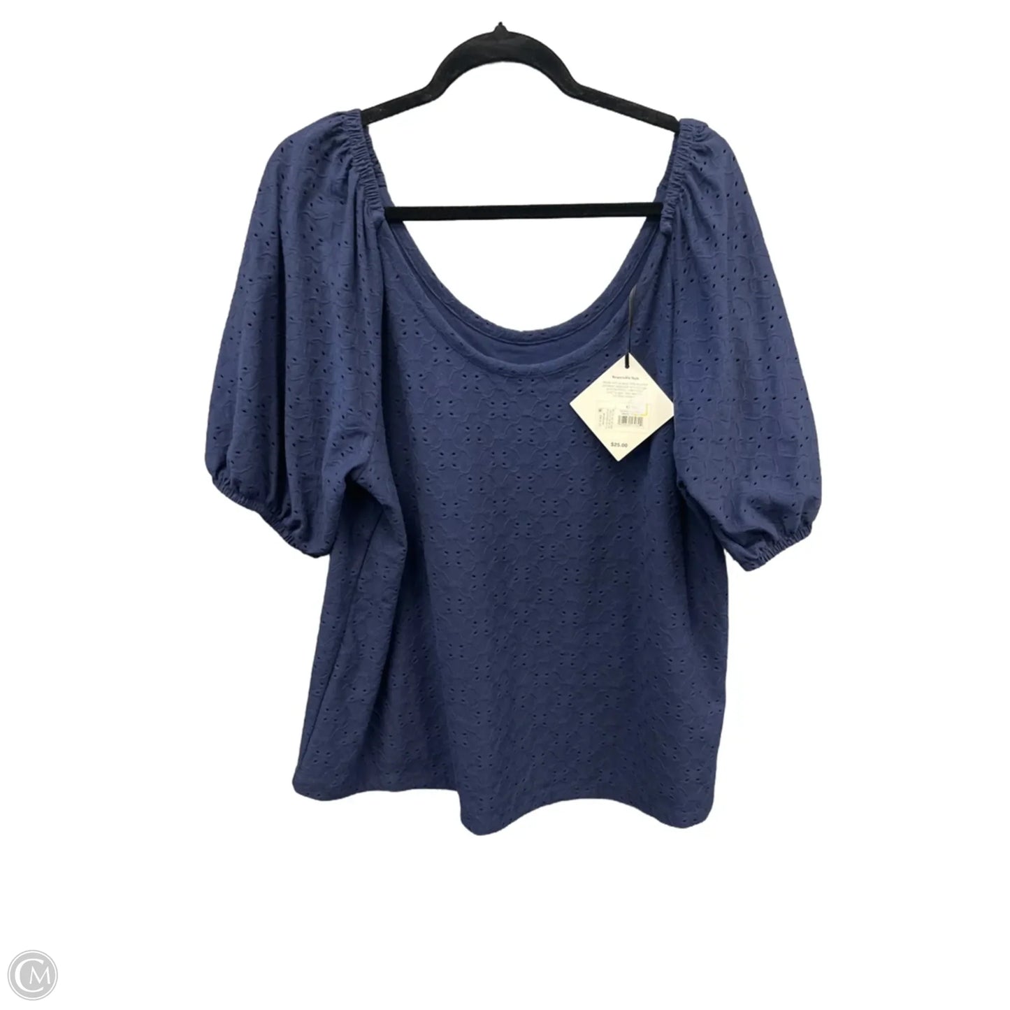 Top Short Sleeve By Ava & Viv In Blue, Size: 1x