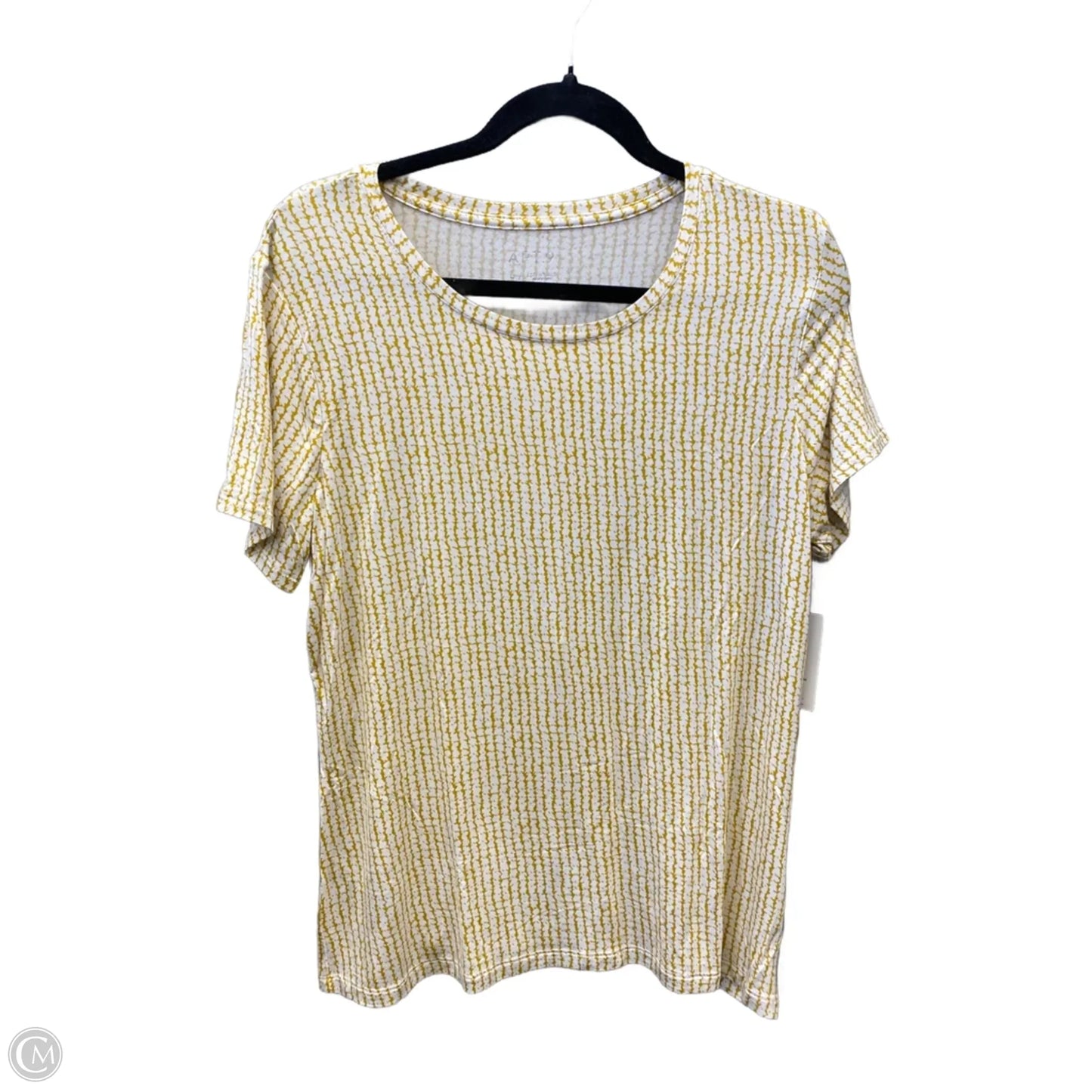 Top Short Sleeve By Apt 9 In Yellow, Size: L