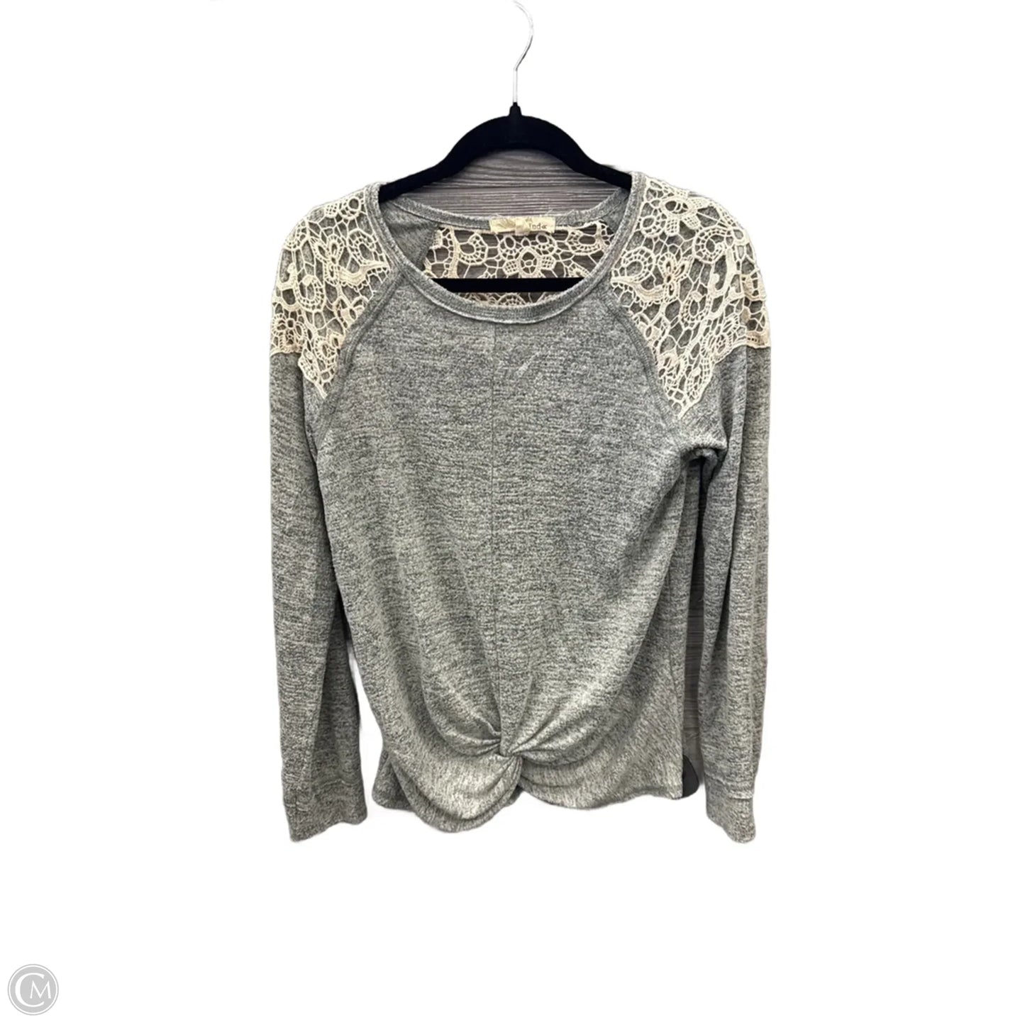 Top Long Sleeve By Rewind In Grey, Size: L