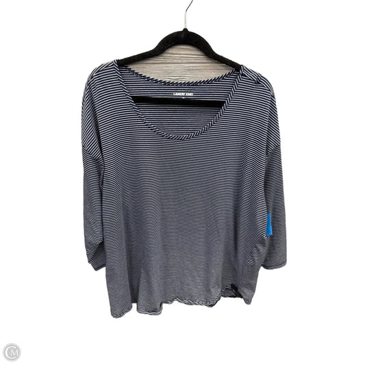 Top Long Sleeve By Lands End In Striped Pattern, Size: 2x