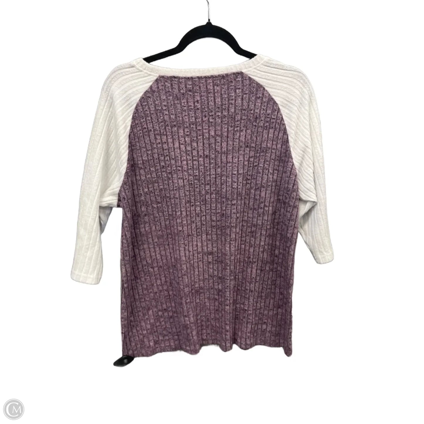 Top Long Sleeve By Clothes Mentor In Purple & White, Size: Xl