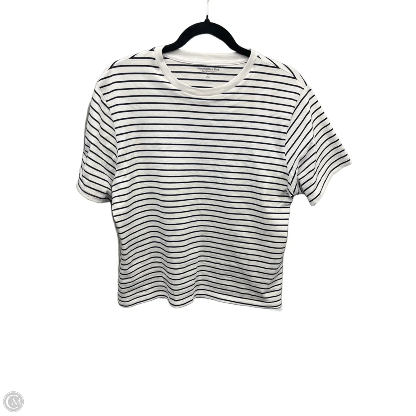 Top Short Sleeve By Abercrombie And Fitch In Striped Pattern, Size: M
