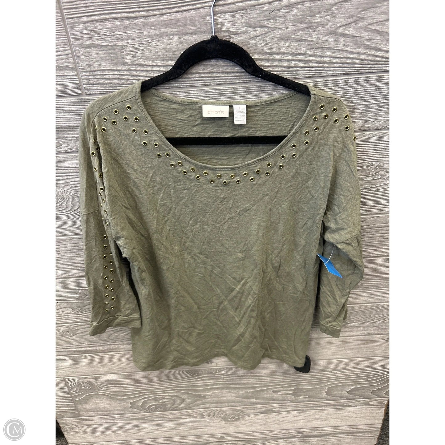 Top Long Sleeve By Chicos In Green, Size: M
