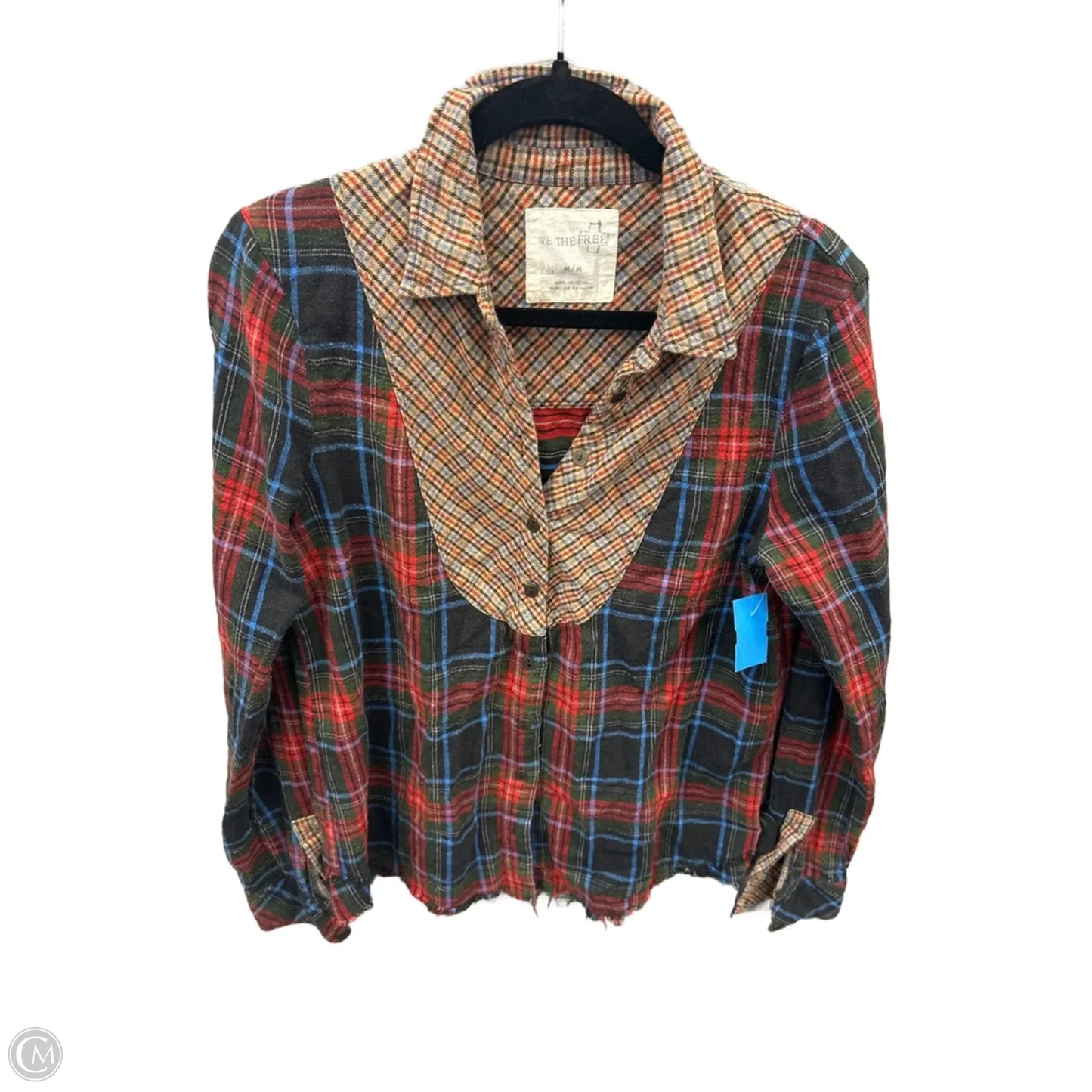 Top Long Sleeve By We The Free In Plaid Pattern, Size: M