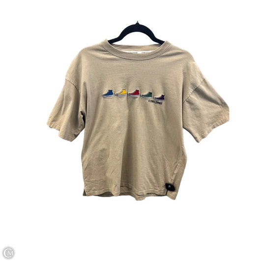 Top Short Sleeve By Converse In Tan, Size: M