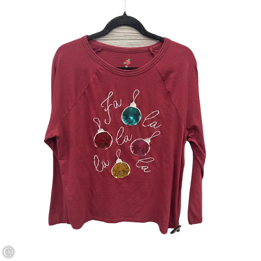 Top Long Sleeve By Clothes Mentor In Red, Size: 1x