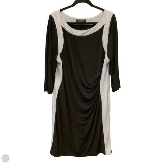 Dress Casual Midi By Glamour In Black & White, Size: 2x