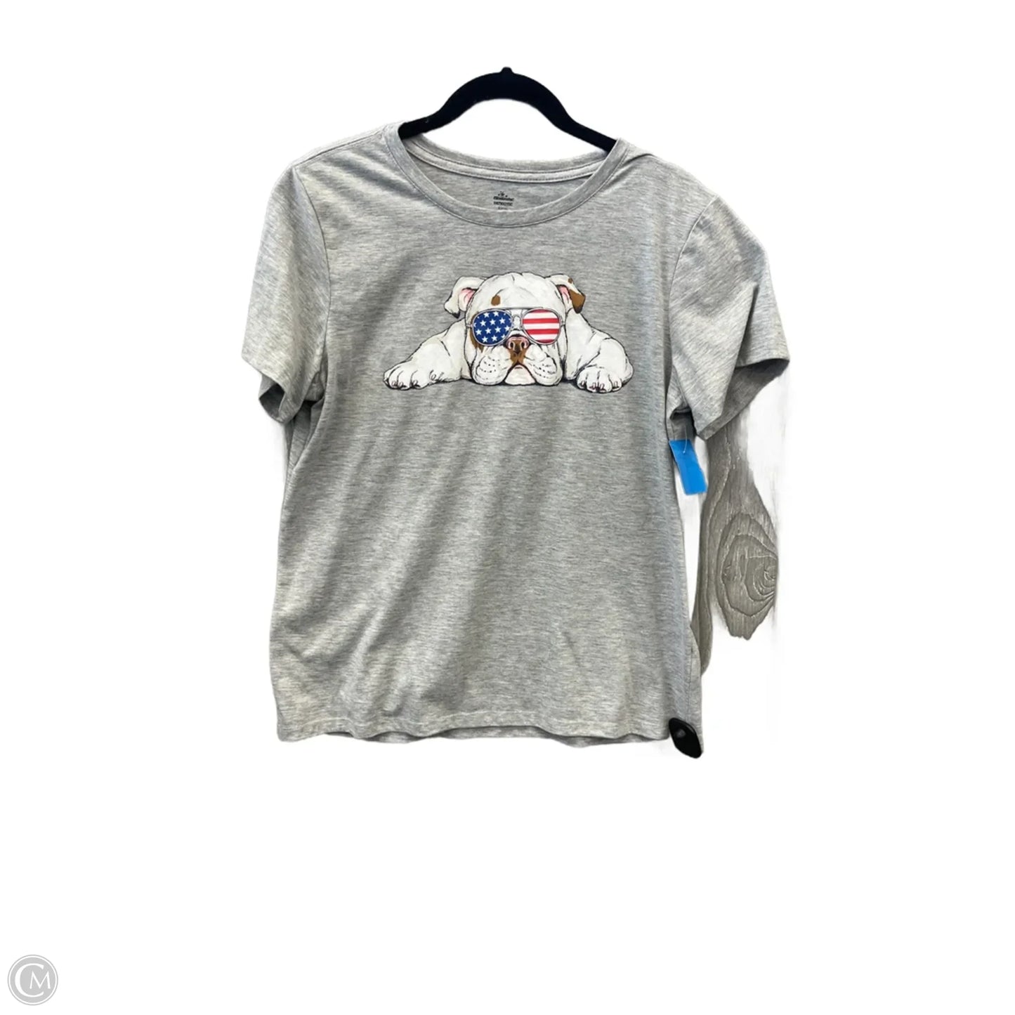 Top Short Sleeve By Celebrate Together In Grey, Size: L