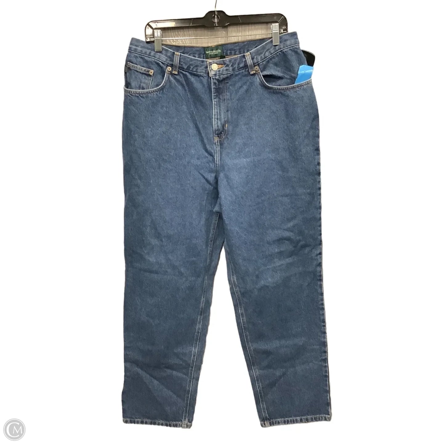 Jeans Straight By Lauren By Ralph Lauren In Blue Denim, Size: 16