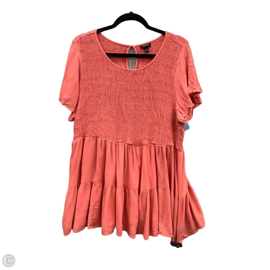 Blouse Short Sleeve By Torrid In Coral, Size: 3x