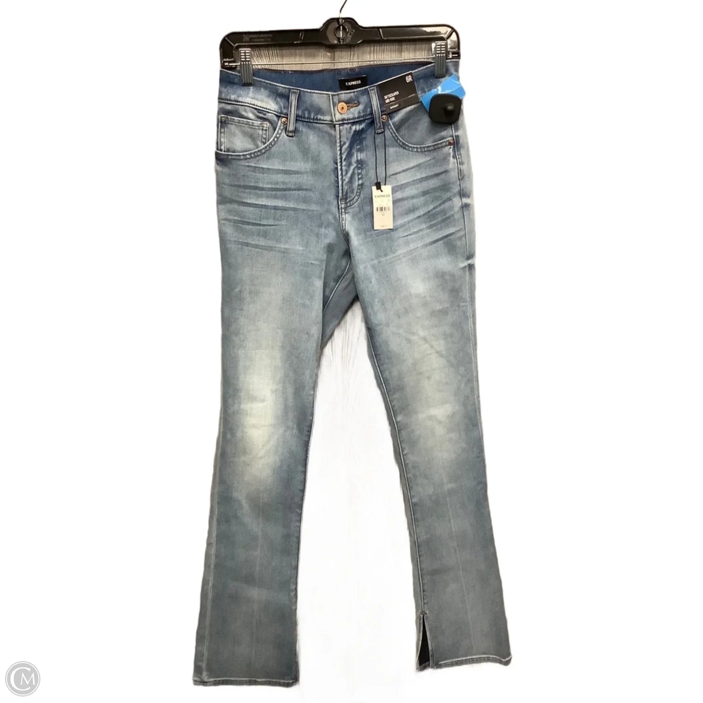 Jeans Straight By Express In Blue Denim, Size: 6