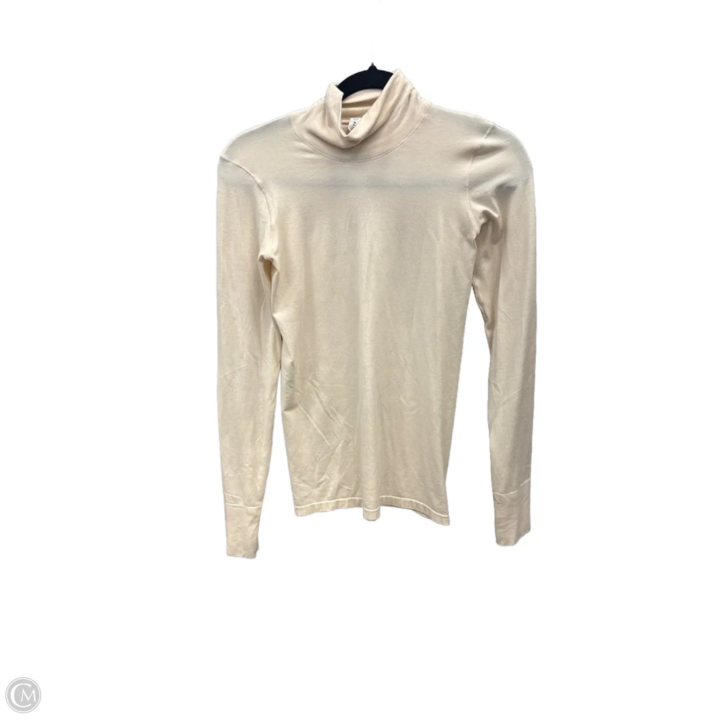 Athletic Top Long Sleeve Collar By Athleta In Cream, Size: S