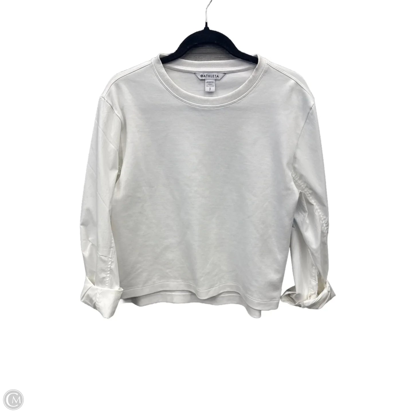 Athletic Top Long Sleeve Crewneck By Athleta In White, Size: S