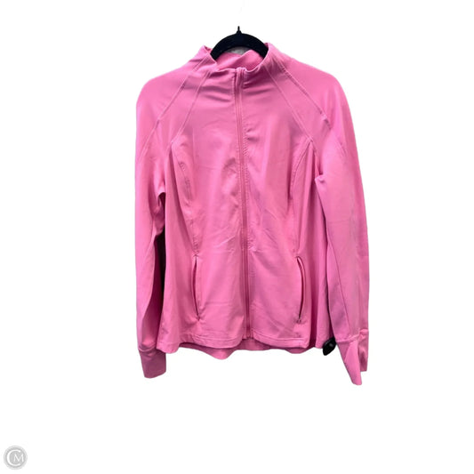 Athletic Top Long Sleeve Collar By Avia In Pink, Size: L
