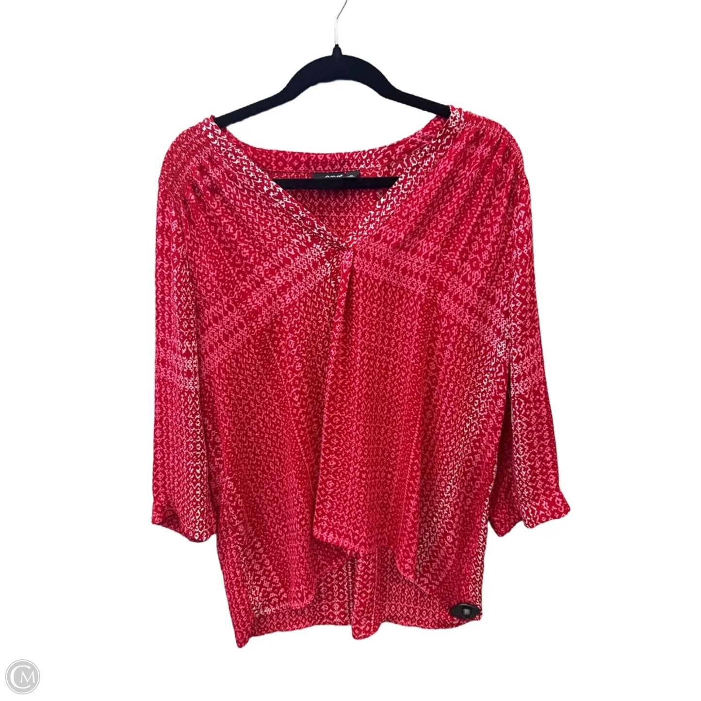 Top Long Sleeve By Ana In Red, Size: Xl
