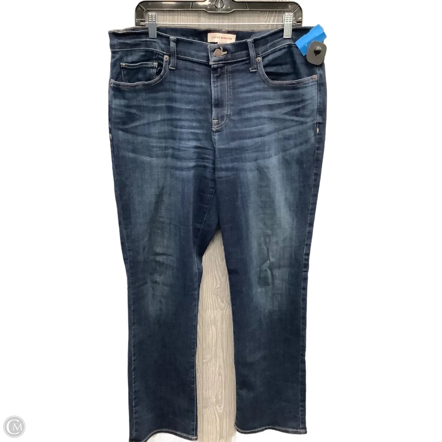 Jeans Straight By Lucky Brand In Blue Denim, Size: 14