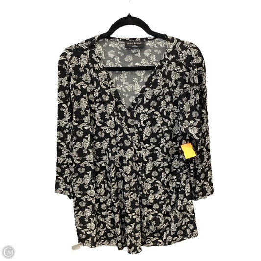 Blouse Long Sleeve By Lane Bryant In Black & White, Size: 1x