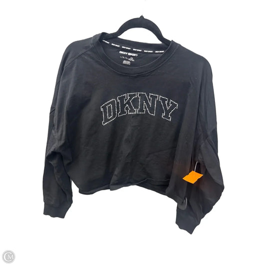 Athletic Top Long Sleeve Crewneck By Dkny In Black, Size: L