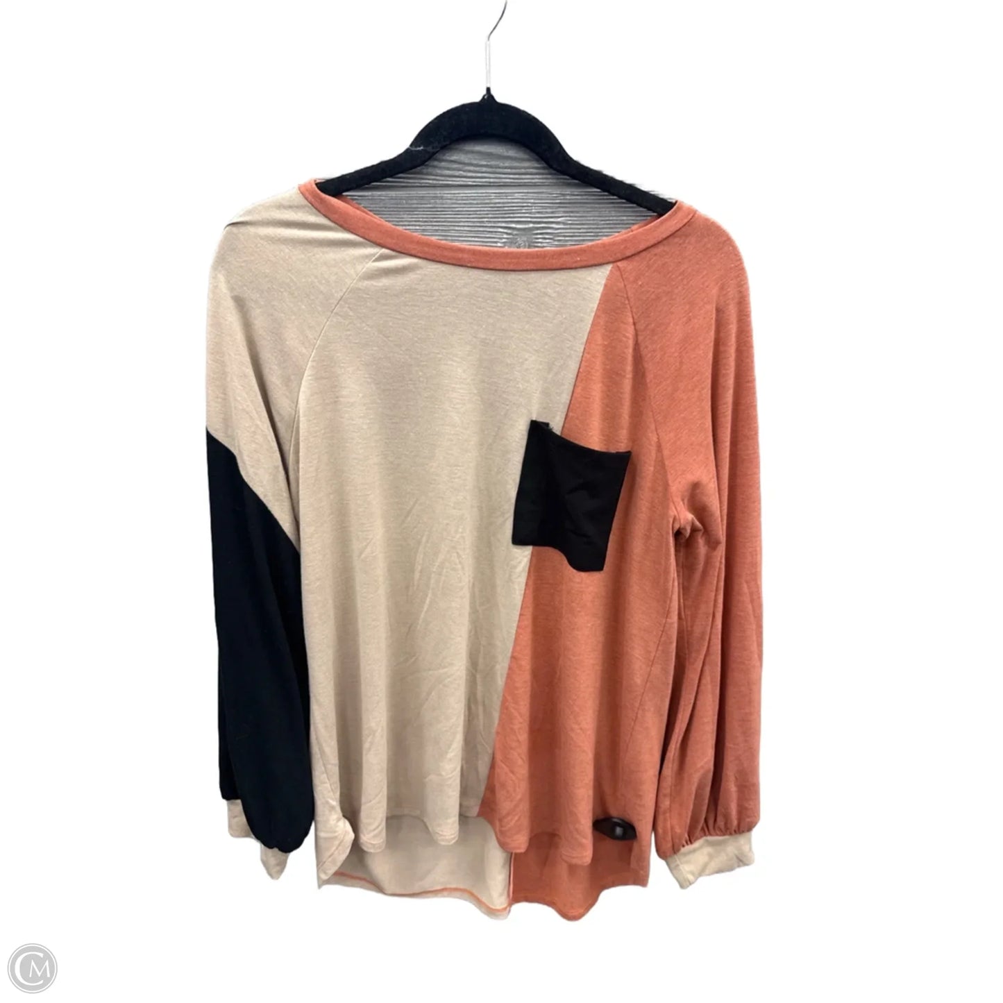 Top Long Sleeve By Clothes Mentor In Black & Orange, Size: M