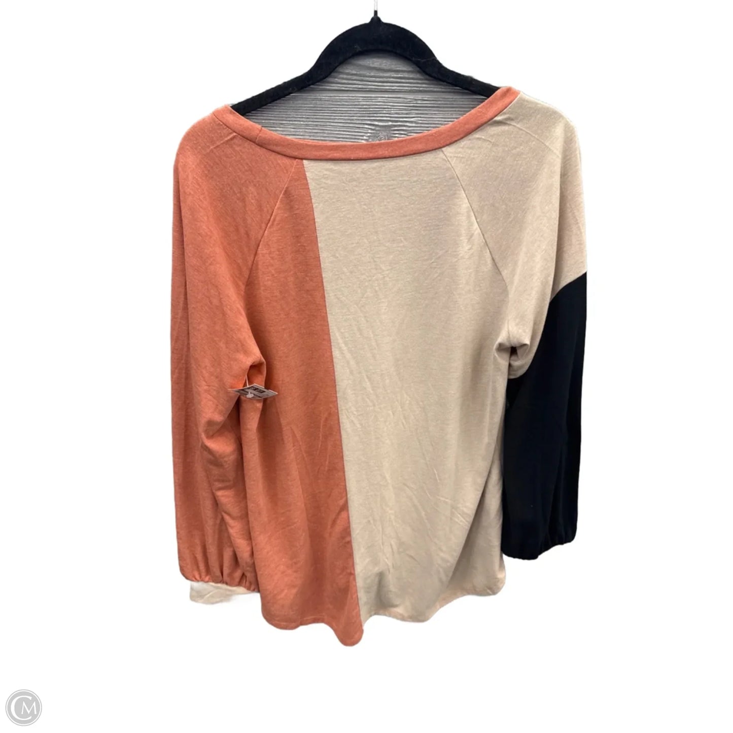 Top Long Sleeve By Clothes Mentor In Black & Orange, Size: M