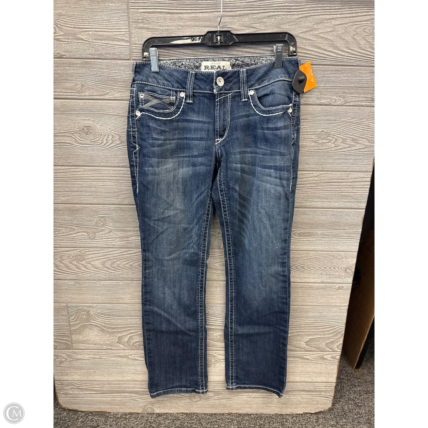 Jeans Skinny By Ariat In Blue Denim, Size: 8