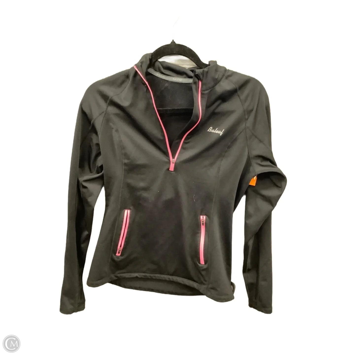 Athletic Top Long Sleeve Collar By Baleaf In Black & Pink, Size: M